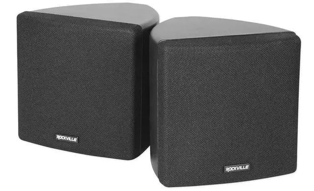Main image of Cube 70V Black Pair 3.5" Commercial Wall Speakers, Swivel Mount, 70V Tap Settings, Clear Audio, for Restaurants and Offices