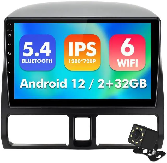 Main image of 9 Inch IPS Touchscreen Android 12 Car Stereo for Honda CR-V 2002-2006 with Wireless CarPlay & Android Auto 2+32GB Car Radio, Support GPS, WiFi 6, Bluetooth 5.4, FM Radio, Backup Camera, SWC, Dual USB