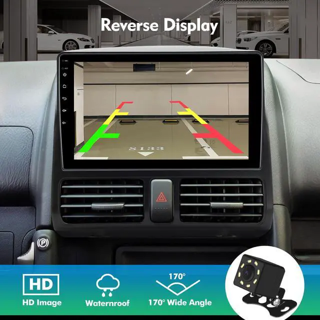 Alt view image 3 of 6 - 9 Inch IPS Touchscreen Android 12 Car Stereo for Honda CR-V 2002-2006 with Wireless CarPlay & Android Auto 2+32GB Car Radio, Support GPS, WiFi 6, Bluetooth 5.4, FM Radio, Backup Camera, SWC, Dual USB