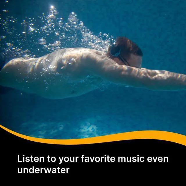 Alt view image 4 of 6 - Music 2-in-1 Bundle: Open-Ear Underwater Music Player for Swimmers with Storage Case (Graphite)