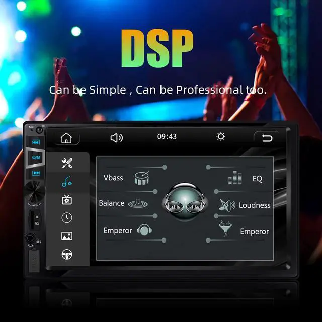 Alt view image 6 of 6 - New Double Din Car Stereo with Wireless CarPlay & Android Auto, 7 in HD Car Radio with Bluetooth, USB/SD/AUX Input, FM, SWC, Subwoofer Support -HD Touchscreen Radio for Seamless Car Audio Integration