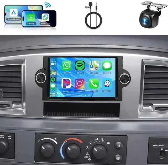 Main image of 4Core+64G Car Radio Stereo for Dodge Ram 1500/2500/3500 (06-08),Dodge Durango (05-2008),Chrysler 300 Touring/300C/300M (05-07),Jeep Grand Cherokee (05-09), 5G WiFi Wireless Carplay Android Auto,6.2