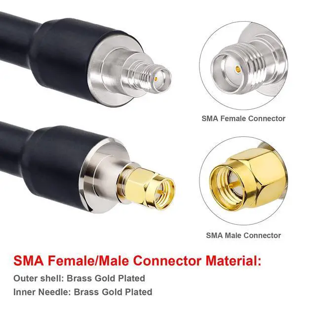 Alt view image 3 of 5 - SMA Cable, SMA Extension Cable SMA Male to SMA Female Low Loss KMR400 SMA Coax Cable for 3G 4G LTE, 5G Modems/Routers, Ham, ADS-B, SDR Equipment(75FT)