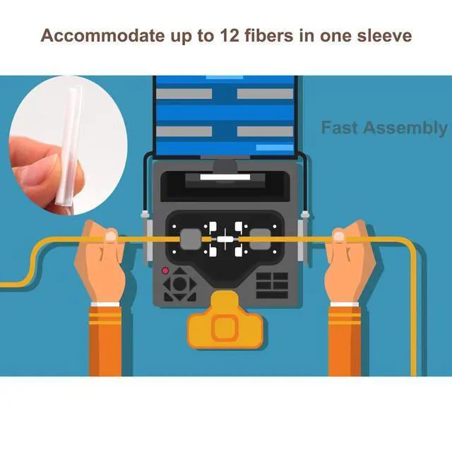 Alt view image 6 of 6 - Ribbon Mass Fiber Optic Fusion Splice Protection Sleeves up 12 cores Single Fibers Clear with Ceramic Strength Rustproof -1000PCS with Storage Box