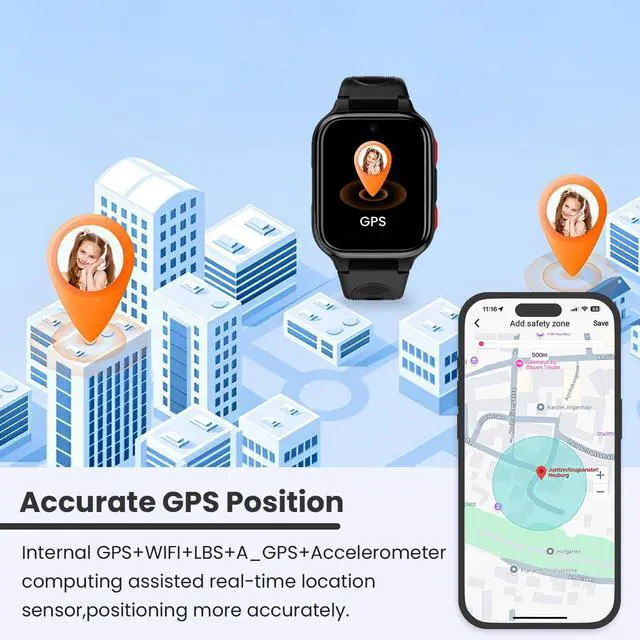 Alt view image 4 of 6 - K9 Kid AI Smartwatch with GPS, 1.78'' AMOLED 4G for Kids with Video Call, Alarm Clock, School Mode, IP68 Waterproof Kids Smartwatch for Teens Ages 6 and Up