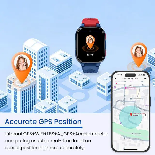 Alt view image 3 of 6 - K9 Kid AI Smartwatch with GPS, 1.78'' AMOLED 4G for Kids with Video Call, Alarm Clock, School Mode, IP68 Waterproof Kids Smartwatch for Teens Ages 6 and Up