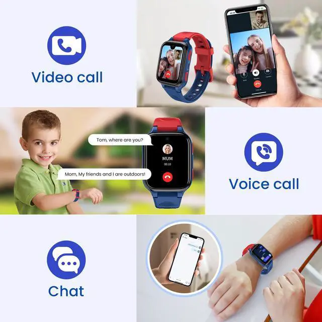 Alt view image 6 of 6 - K9 Kid AI Smartwatch with GPS, 1.78'' AMOLED 4G for Kids with Video Call, Alarm Clock, School Mode, IP68 Waterproof Kids Smartwatch for Teens Ages 6 and Up
