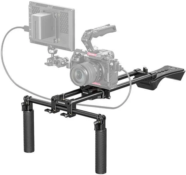 Main image of Universal Shoulder Rig Kit, 16"/40cm Extended 15mm Rod Support System Camera Stabilizer for DSLR Camcorder for Filmmaking, Compatible with SmallRig Follow Focus/Lens Support/Matte Box, SR004
