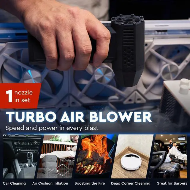 Alt view image 2 of 6 - Powerful Electric Air Duster for PC - Turbojet 150000 RPM Air Blaster for Car Detailing - Rechargeable Air Duster for Electronics - for PS5 Dust Cleaner Handheld Blower Cordless - Soplador De Aire