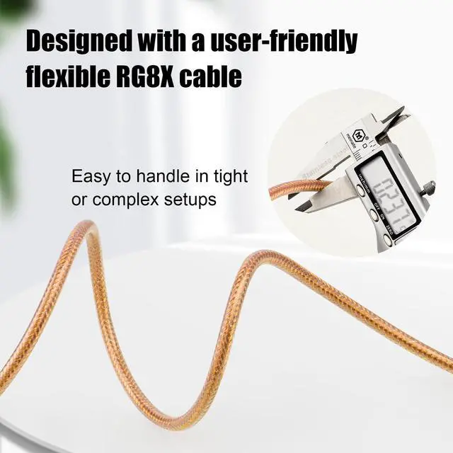 Alt view image 5 of 6 - RG8X SMA Extension Cable, Low Loss SMA Male to SMA Male Coaxial Cable, High-Density Braided Copper 50 Ohm Coax for WiFi Antenna, 4G 5G LTE Gateway, Router, Ham Radio 100FT