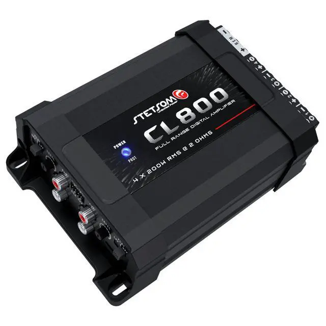 Alt view image 2 of 6 - CL 800.4 2 Ohm Car Audio Amplifier 800 Watts RMS, 4 Channel Class D Full Range Amp, Compact Multichannel Stereo Amplifier with RCA & High Level Input, HPF/LPF Crossover, Brazilian Technology