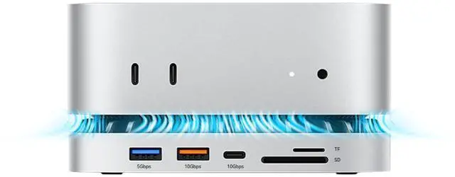 Main image of mini M4 Dock Enclosure, 40Gbps USB4 Gen3x2, Silent Expansion Hub & Aluminum Stand for M.2 NVMe SSD, 2xUSB A, USB C Host and Audio