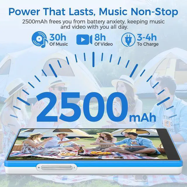Alt view image 3 of 6 - 5" Touchscreen MP3 Player with Bluetooth and WiFi, 96GB Memory,Android Spotify Music Player for Pandora, Amazon Music, Audible. Speaker, Supports Play Store,Up to 1TB