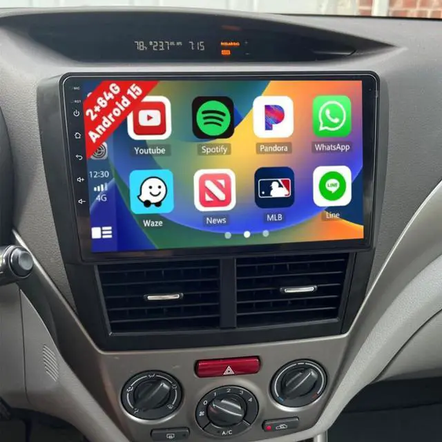 Main image of 2+64G for Subaru Forester Impreza WRX STI 2008 2009 2010 2011 2012 Wireless CarPlay Android Auto Android 15 Car Stereo Upgrade, 9 inch Touch Screen Radio kit Bluetooth GPS Navi DSP 5G WiFi+Backup Cam