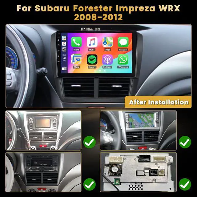 Alt view image 2 of 6 - 2+64G for Subaru Forester Impreza WRX STI 2008 2009 2010 2011 2012 Wireless CarPlay Android Auto Android 15 Car Stereo Upgrade, 9 inch Touch Screen Radio kit Bluetooth GPS Navi DSP 5G WiFi+Backup Cam