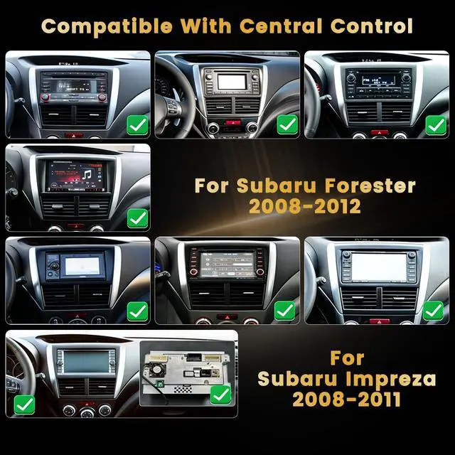 Alt view image 3 of 6 - 2+64G for Subaru Forester Impreza WRX STI 2008 2009 2010 2011 2012 Wireless CarPlay Android Auto Android 15 Car Stereo Upgrade, 9 inch Touch Screen Radio kit Bluetooth GPS Navi DSP 5G WiFi+Backup Cam