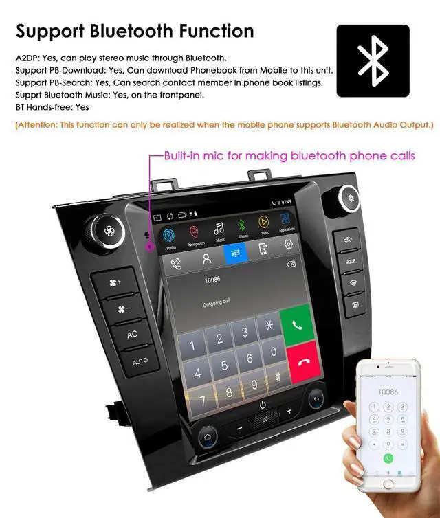 Alt view image 5 of 6 - 2GB+64GB Android 14 Car Radio Stereo Upgrade for Subaru Legacy Outback 2015-2019 with 10.4" HD Touchscreen Wireless Apple Carplay | Android Auto WiFi GPS Navigation Bluetooth 5.0 FM,SWC,Car Tablet