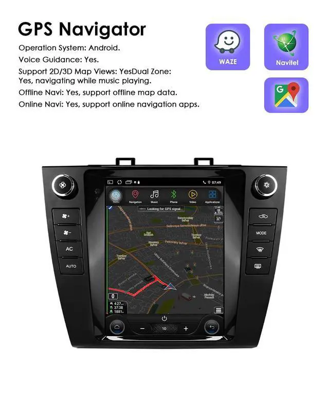 Alt view image 6 of 6 - 2GB+64GB Android 14 Car Radio Stereo Upgrade for Subaru Legacy Outback 2015-2019 with 10.4" HD Touchscreen Wireless Apple Carplay | Android Auto WiFi GPS Navigation Bluetooth 5.0 FM,SWC,Car Tablet