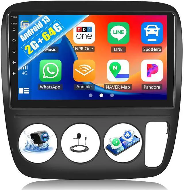 Main image of Android Car Stereo for Honda CRV 1997 1998 1999 2000 2001 Manual AC 2G+64G with Carplay Android Auto Mirror Link 9 inch Touchscreen with GPS Navigation WiFi 26UI Bluetooth FM Backup Camera