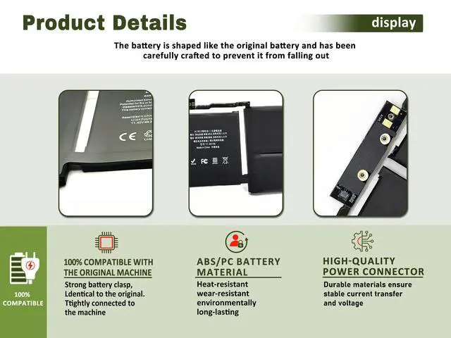 Alt view image 5 of 6 - A1953 A1990 Battery for MacBook Pro 15 Inch A1990 (Mid 2018 2019), Laptop Battery Replacement Model A1953 Battery, EMC 3215/3359-84.36Wh/7000mAh/11.40V