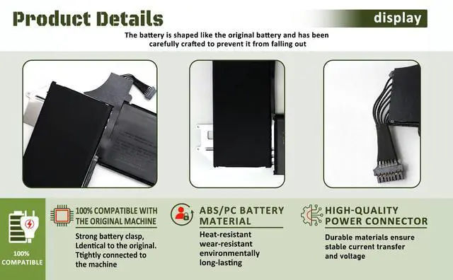 Alt view image 5 of 6 - A1965 A2179 A1932 Battery Replacement for MacBook Air A2179(2020) 13-inch A1965 Battery, Model A1932 EMC 3184 (Mid 2018, 2019) Model A2179 EMC 3302 (2020 Release Version) - 49.9Wh