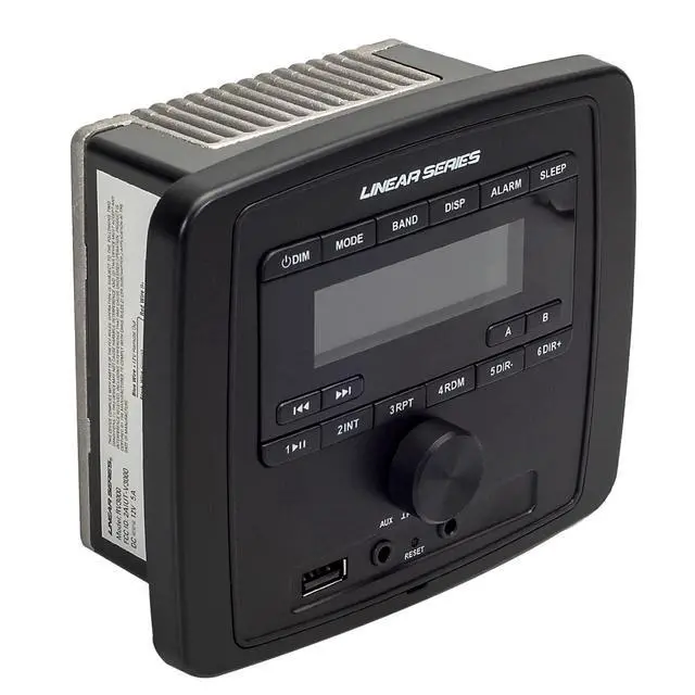 Alt view image 2 of 6 - Dual-Zone Multimedia Stereo Receiver with Bluetooth/USB/AUX/AM/FM for RV, Motorcycle, Power Sports, Campers