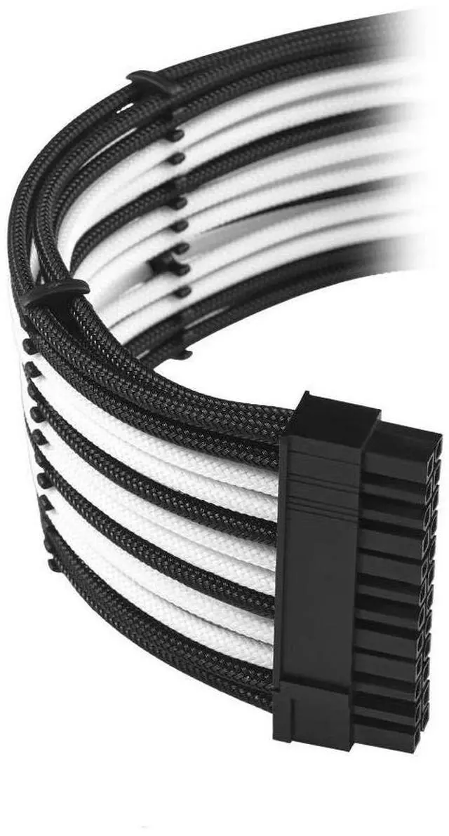 Alt view image 2 of 4 - C-Series Classic ModMesh Sleeved Cable Kit for Corsair Type 4 RM Black Label/RMi/RMX (Black + White)