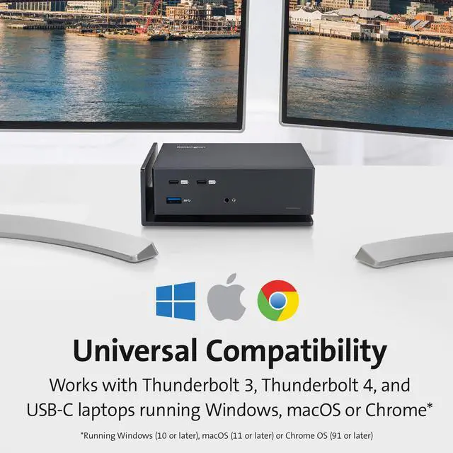Alt view image 2 of 6 - USB-C and Thunderbolt Dock, up to 100W Charging, Dual 4K, for Mac, Windows and Surface (K37010NA)