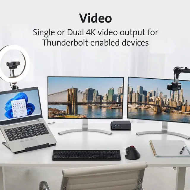 Alt view image 4 of 6 - USB-C and Thunderbolt Dock, up to 100W Charging, Dual 4K, for Mac, Windows and Surface (K37010NA)