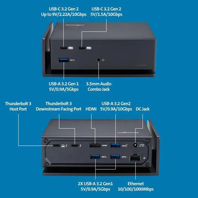 Alt view image 5 of 6 - USB-C and Thunderbolt Dock, up to 100W Charging, Dual 4K, for Mac, Windows and Surface (K37010NA)