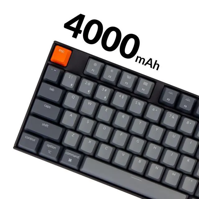 Alt view image 5 of 6 - K10 Full Size Layout White LED Backlit Hot-Swappable Mechanical Keyboard for Mac Windows, Multitasking 104-Key Bluetooth Wireless/USB Wired Computer Keyboard with Gateron G Pro Red Switch