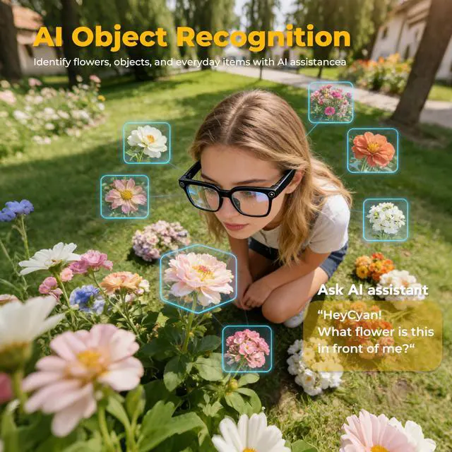 Alt view image 5 of 6 - AI Smart Glasses with Camera, 4K POV Video Recording, Real-Time Translation in 140+ Languages, Voice Assistant, Object Recognition, Photochromic Lenses, Bluetooth/WiFi for Travel, Work, Vlogging