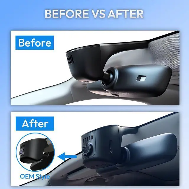 Alt view image 2 of 6 - OEM Style 4K Dash Cam for Audi 2019-2026 A4 A6 Allroad A3 A5 Q5 S4 S6 Q7 A8 Q8 S8 TT A7 S5 Q3 e-tron,Loop Recording,Easy Installation,WiFi & App,64G Card