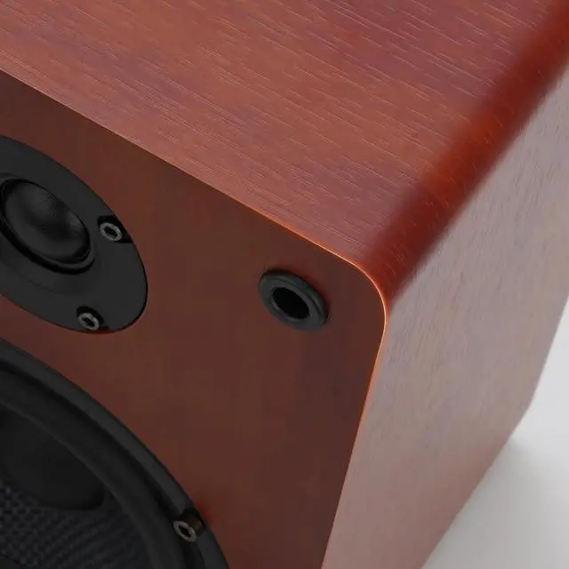 Alt view image 6 of 6 - 40W*2 Passive Bookshelf Speakers for Record Players and Home Theater Systems, Midrange and High-Frequency Stereo Speakers, Indoor Rear Surround Speakers, Requires a Receiver or Amplifier, (Brown)