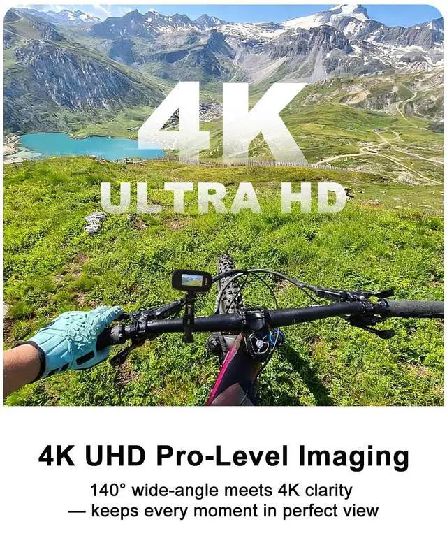 Alt view image 2 of 6 - Action Camera, Body Camera 4K, 64GB Waterproof POV Camera IP65, Mini Body Cam with 1200 mAh Battery for Vlogging, Travel, Thumb Action Cam for Skiing Motorcycle Cycling