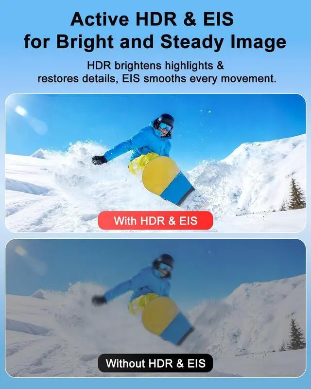 Alt view image 5 of 6 - Action Camera, Body Camera 4K, 64GB Waterproof POV Camera IP65, Mini Body Cam with 1200 mAh Battery for Vlogging, Travel, Thumb Action Cam for Skiing Motorcycle Cycling