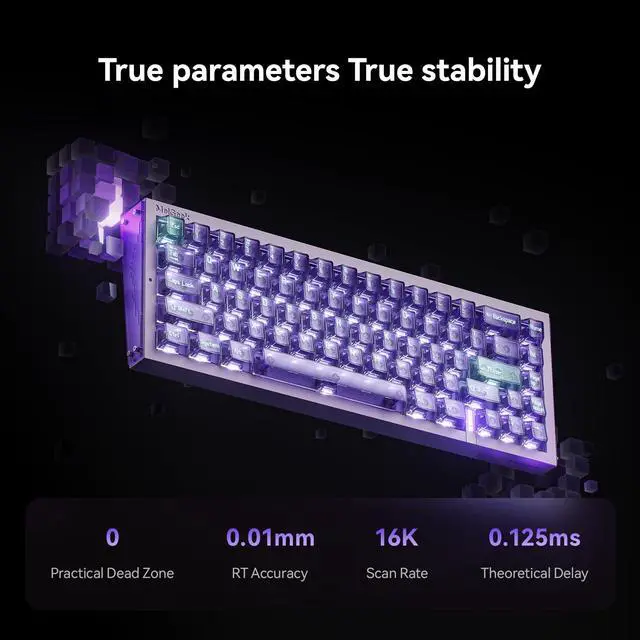 Alt view image 2 of 6 - REAL67 65% Hall Effect Magnetic Gaming Keyboard with RGB, Rapid Trigger, Adjustable Actuation for FPS & Rhythm Gamers, 8K Hz Polling Rate, 0.125ms Latency, Hot Swap, SOCD for Mac/Windows/Linux