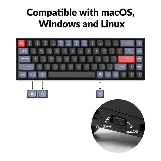 Alt view image 5 of 6 - K6 Pro Wireless Custom Mechanical Keyboard, QMK/Launcher Programmable Macro, Hot-Swappable K Pro Red Switch Keyboard, 65% Layout RGB Backlit Office Keyboard for Mac Windows Linux