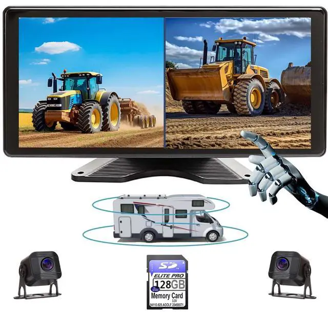 Main image of 10.1" 1080P AHD Wired Reverse Rear View Backup Camera System,IP69K Waterproof Night Vision, Vibration-Proof 10G for Tractor/Truck/Excavator/Caravan/Skid Steer/Heavy Equipment RV102