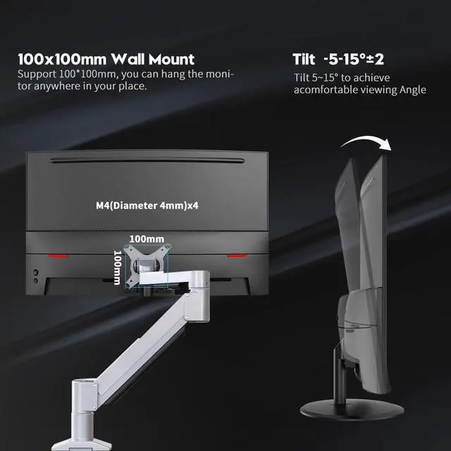 Alt view image 5 of 6 - Curved Gaming Monitor 27 inch 180Hz, FHD 1080P VA Screen 1800R Computer Monitor, 1ms with FreeSync, Low Motion Blur, DisplayPort, HDMI Monitor, Built-in Speakers