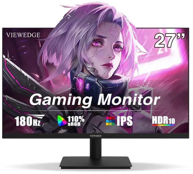 Main image of 27 inch Gaming Monitor 180hz (Supports 144hz/165hz) 1ms, 110% sRGB 1080p IPS Computer Monitor, DP HDMI, Built-in Speakers, Support Freesync and Wall Mount
