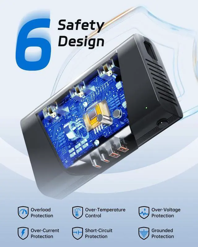 Alt view image 6 of 6 - 220V to 110V Converter - 800W Voltage Converter US to Europe for Hair Straightener, Curler, Phone, Power Converter with 2 USB C & 2 USB A Ports, European Travel Plug Adapter UK, US, AU, EU