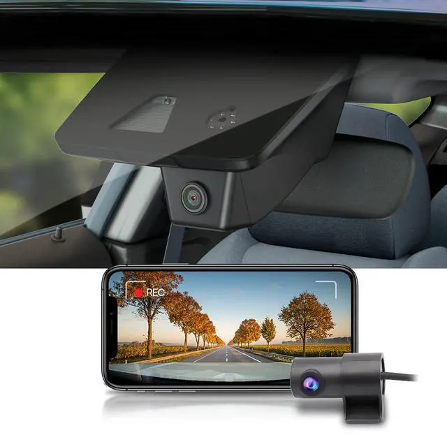 Main image of Front 4K+Rear 1080P Dash Cam Adapts for Jeep Grand Cherokee 2018-2021 & SRT (HD2-D7600), OEM Look, 2 Way HD Video, Built-in WiFi & APP, Loop Recording, G-Sensor, Easy to Set, 128GB Card