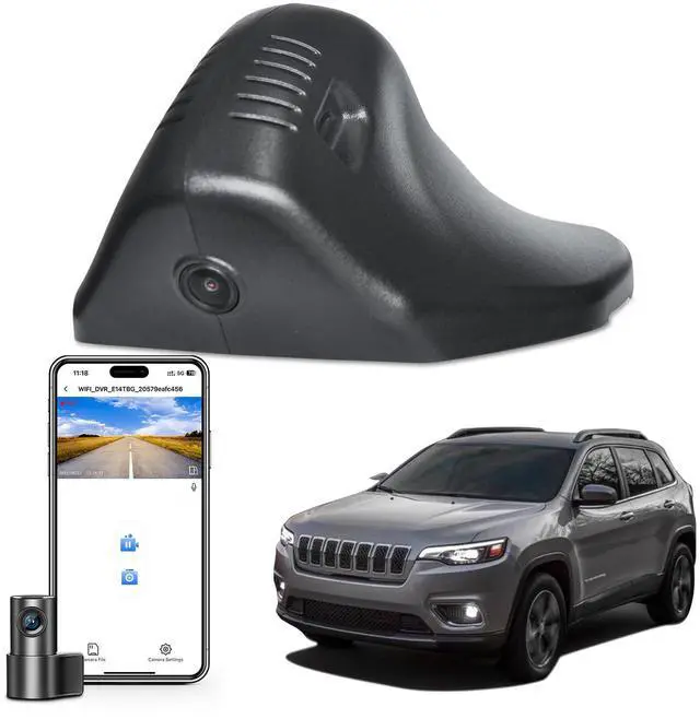 Main image of Front 4K & Rear 1080P Dash Cam Fit for Jeep 5th Gen Cherokee 2019-2023 KL (Model E), Latitude Lux Limited Trailhawk X,OEM Look, UHD 2160P Video, Easy to Install, Free App and 128GB Card