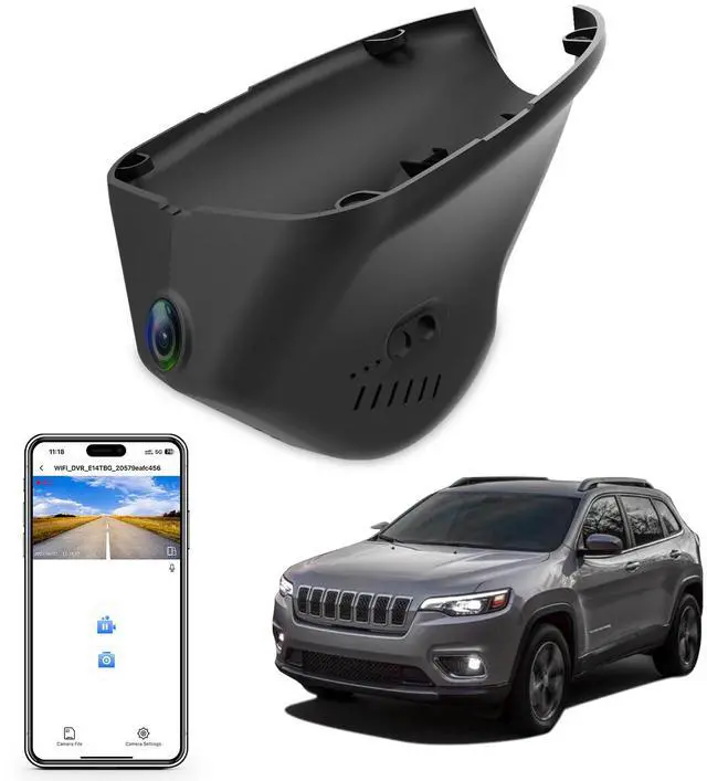 Main image of Front 4K & Rear 1080P Dash Cam Fit for Jeep 5th Gen Cherokee 2019-2023 KL (Model D),Latitude Lux Limited Trailhawk X,OEM Look, UHD 2160P Video, Easy to Install, Free App and 128GB Card