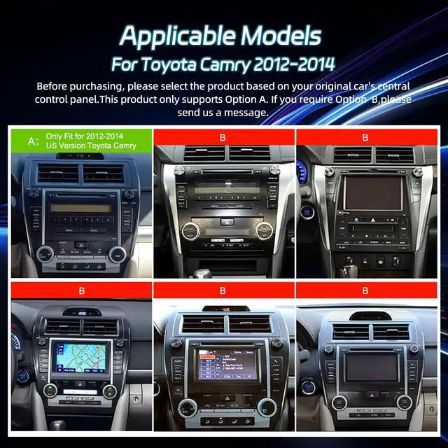 Alt view image 2 of 6 - Android Radio for Toyota Camry 2012 2013 2014: 10.1 inch Touch Screen Aftermarket Stereo with Wireless Carplay and Android Auto, 5G/WiFi, DSP/EQ, GPS, Split Screen, SWC + AHD Backup Camera