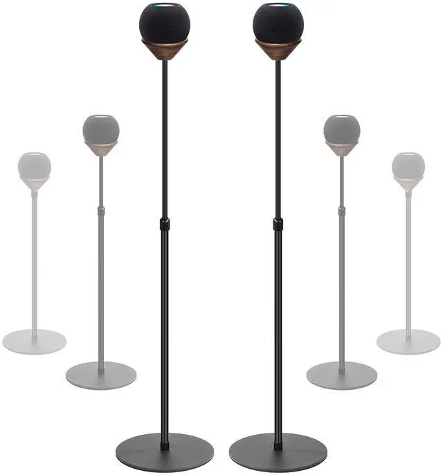 Main image of Floor Stand is Suitable for Homepod Mini, with Adjustable Height, Safety, Stability, and Anti Slip Bottom. Mini Speaker Accessories are Suitable for Living Rooms, bedrooms, Gyms(2 Pack- Black)
