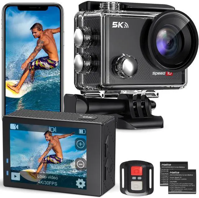 Main image of Action Camera 4K 30FPS Waterproof Camera Underwater 131FT with EIS WiFi App Remote Control 170° Wide Angle Sports Helmet Bike Video Camera Pure Black