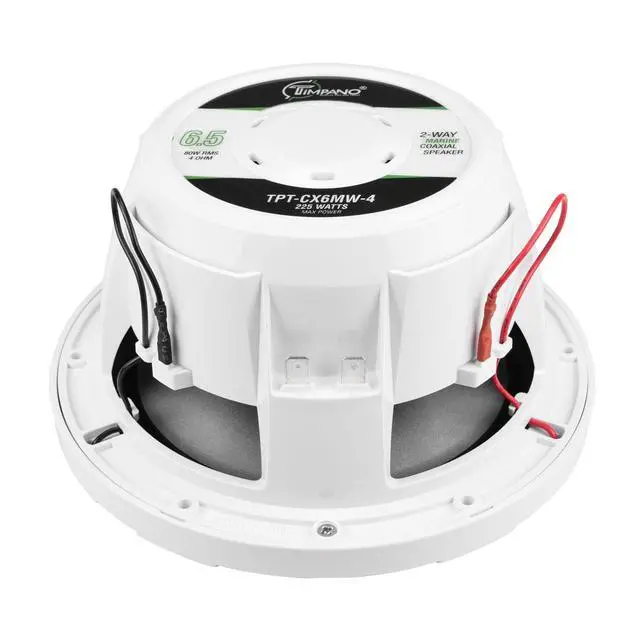 Alt view image 6 of 6 - 6.5 Marine Speakers 450 Watt Per Pair TPT-CX6MW-4 Coaxial 2 Way Waterproof Speakers, 1 Pair, White, Weather Resistant Marine Speakers 6.5 Inch for Boat, ATV or RV Speakers, Bocinas Marinas