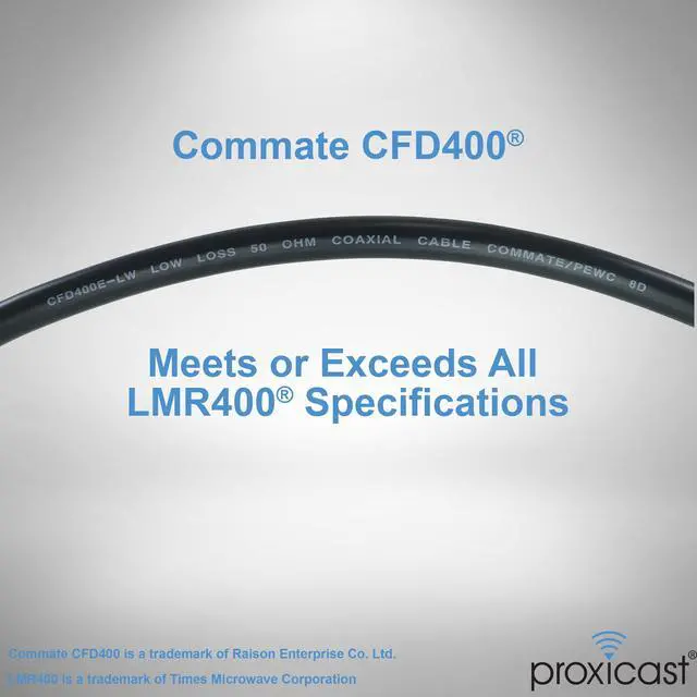 Alt view image 5 of 6 - 50 ft RP SMA Male to N Male Premium CFD400 Low-Loss Coaxial Cable (50 Ohm) for Connecting WiFi & Helium Miner (HNT Hotspots) to N-Female Antennas (Not for TV or Cellular) (ANT-310-420-50)